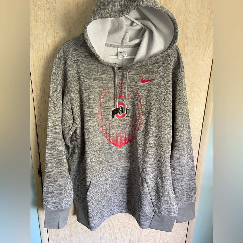 Nike Men's Gray Ohio State Buckeyes Football Icon Performance Fleece Hoodie XL